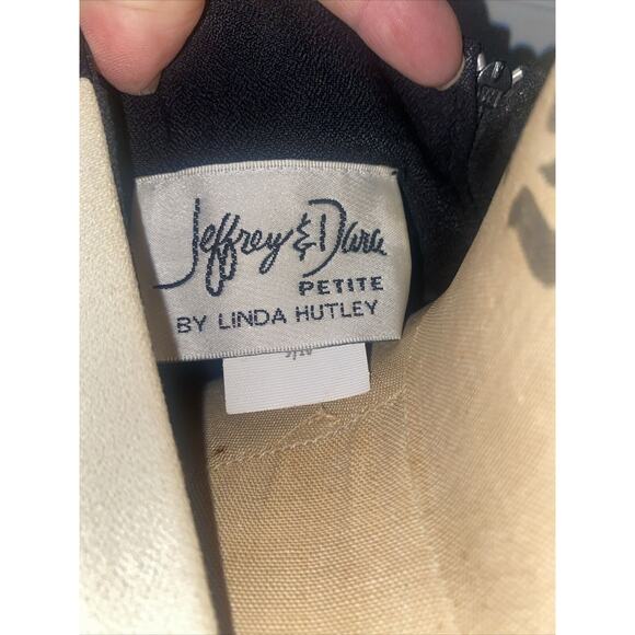 Vintage 80s Jeffery & Dara by Linda Hutley Dress Women's Black Pencil Sz 9/10 - Picture 8 of 9